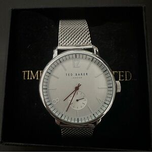 Ted Baker Unisex Silver Watch, Excellent condition, Adjustable Size